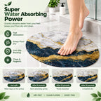 Bathroom Door mat anti slip skid oval
