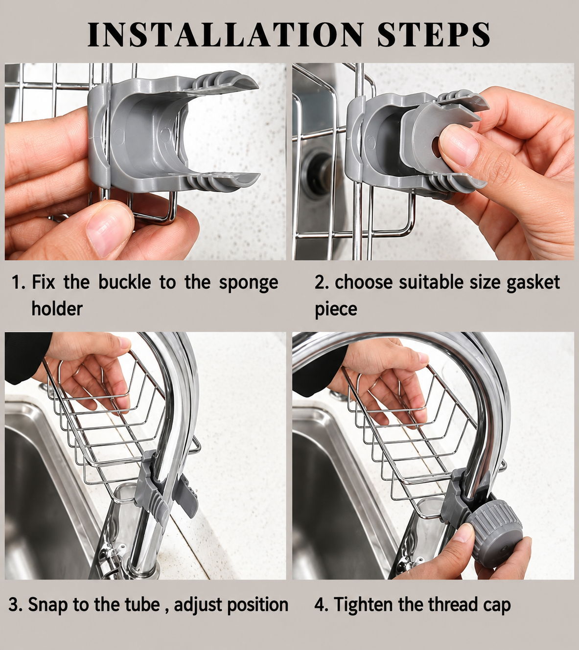 Stainless Steel Kitchen Sink Caddy Organizer